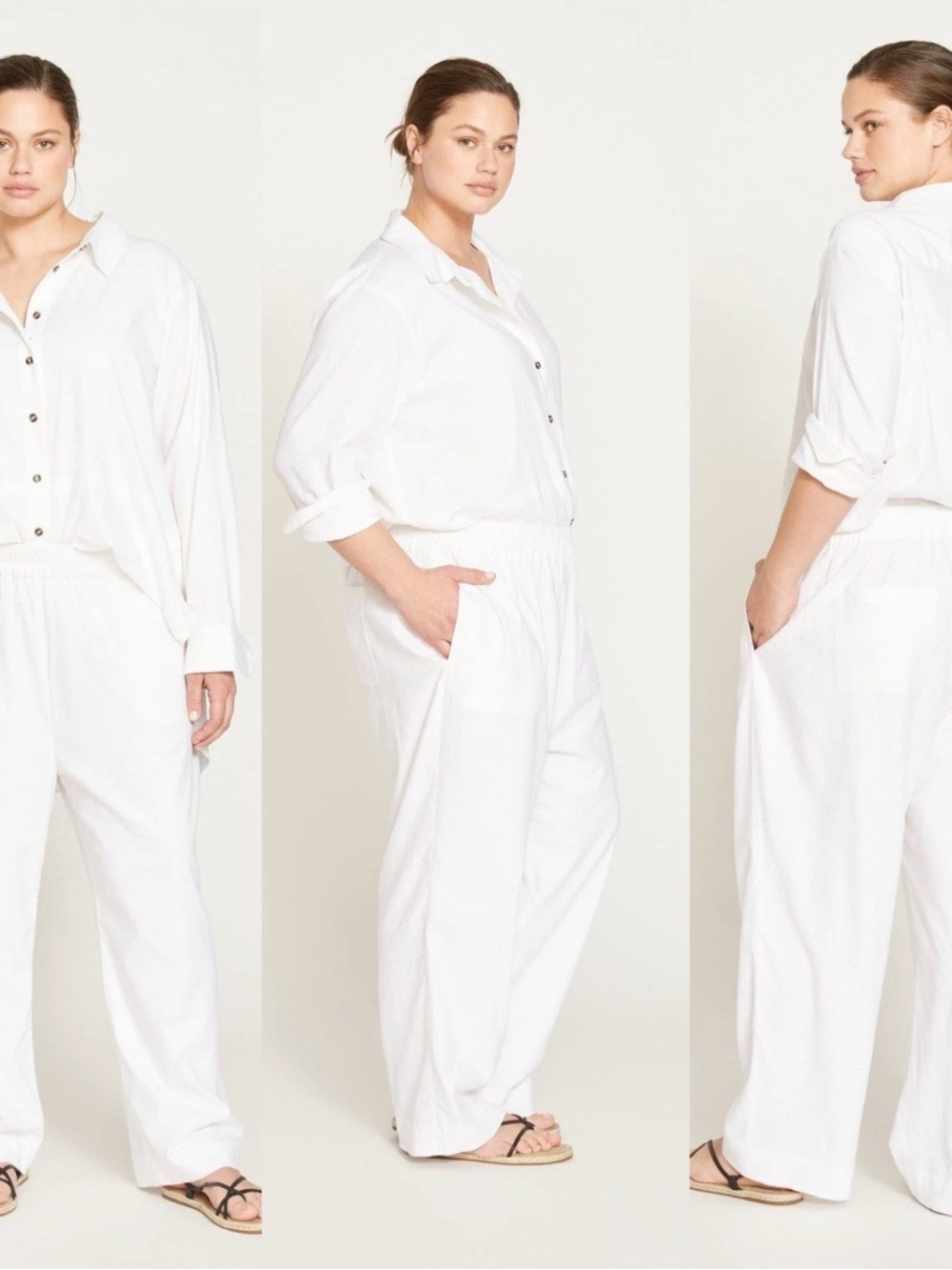 NWT Universal Standard Iris Linen Pull-on pants size M or 18-20